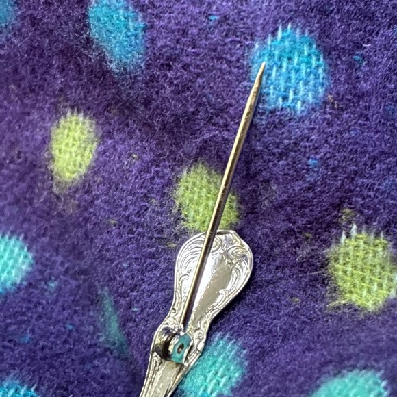 SPOON BROOCH VINTAGE SALT SPOON Silver Plated Victorian Replica Pin - Picture 7 of 10